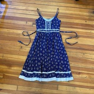 Vintage Gunne Sax 11 sun dress floral strap Midi M